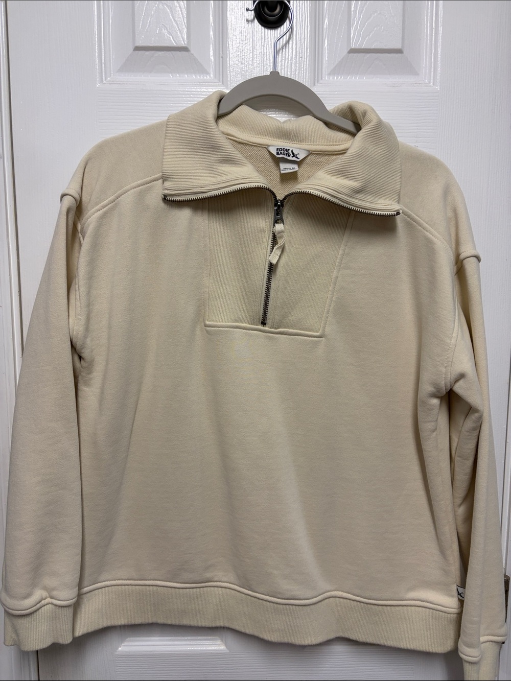 Eddie Bauer Cream Half-Zip Pullover Sweatshirt